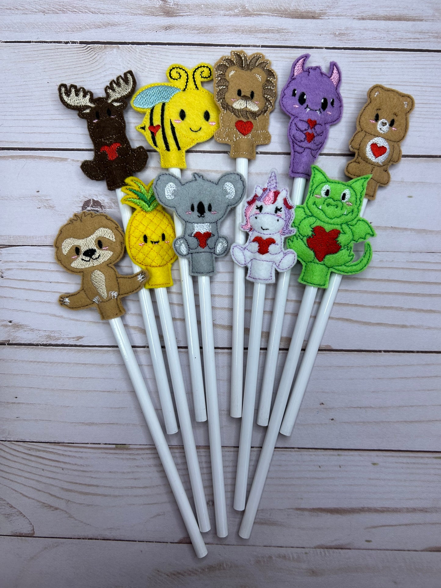Koala Heart Pencil Topper | Embroidered Toppers, School Accessories, Back To School, Office Supplies, Pen Topper, School Supplies, Party Favor